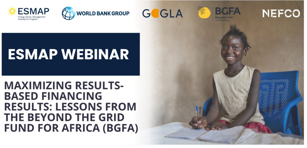 Webinar on 30 September: Maximising Results-Based Financing Results: Lessons from BGFA programme